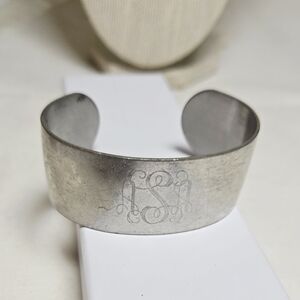 Engraved ASA Silver Cuff Bracelet